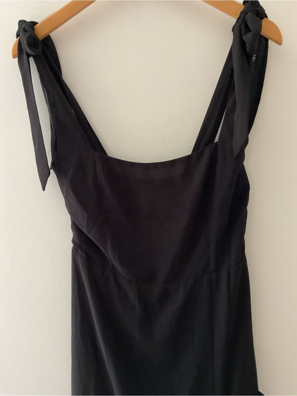 Lulus Summer Invite Black Tie-Strap Tiered Chiffon Midi Dress Small NWT - Picture 5 of 14